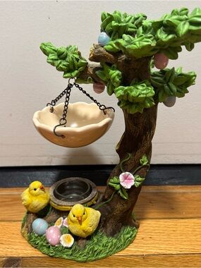 Retired Yankee Candle Easter Tree Tart Burner Chicks Eggs Spring Decor